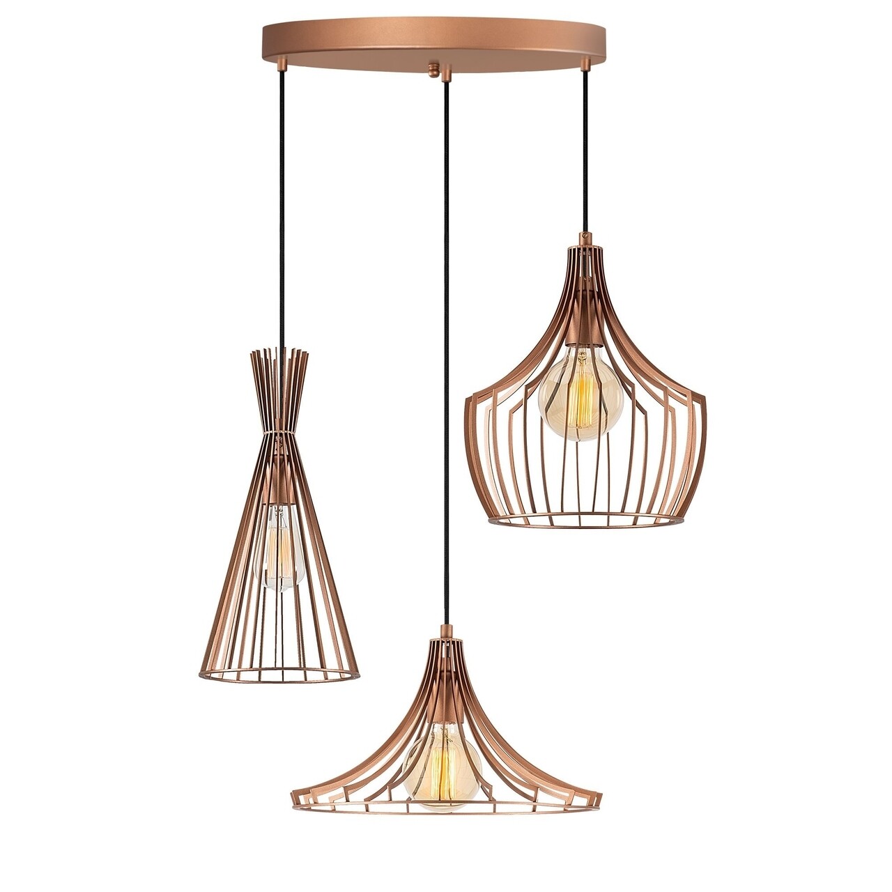 Lustra Mezopotamya N-1298, Noor, 55 x 113 cm, 3 x E27, 100W, cupru - imagine 6